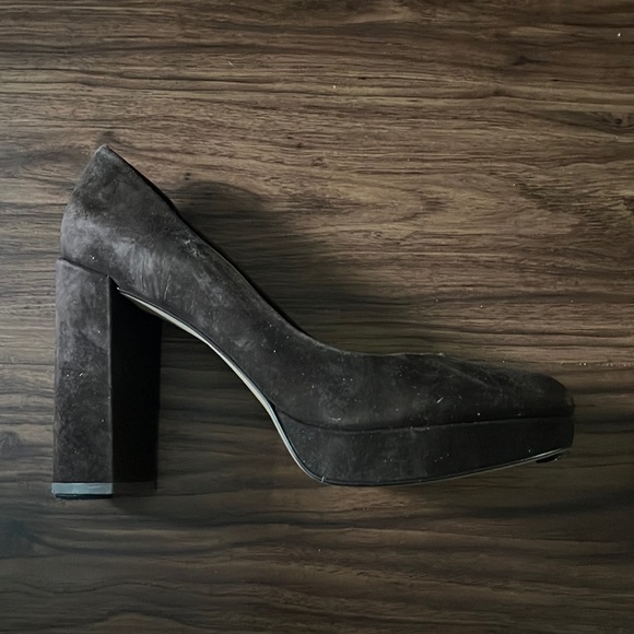 Coach Shoes - Coach Brown Suede Block Heels Size 11
